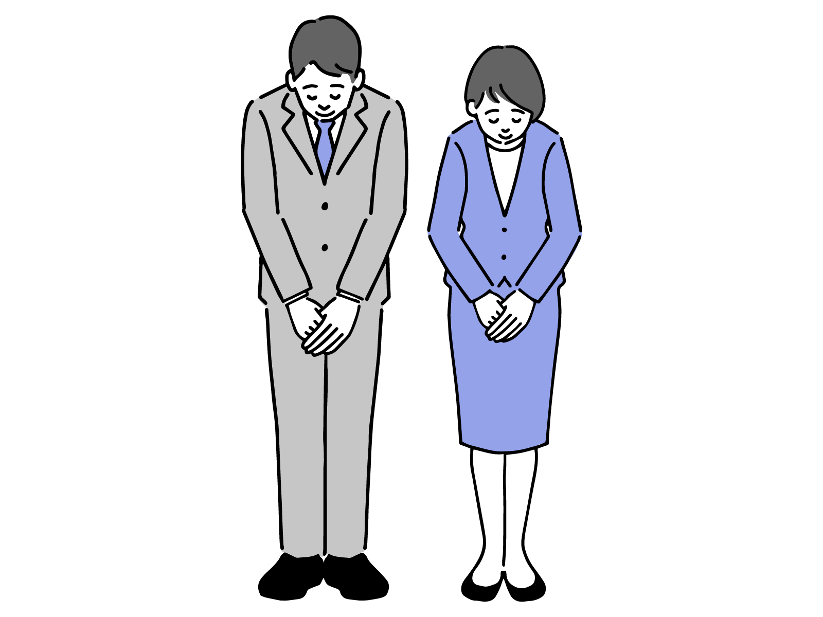 お辞儀しているスタッフのイラスト